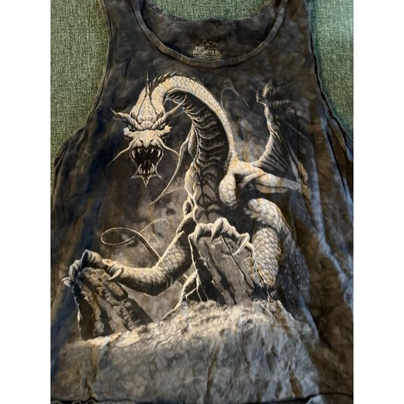 The Mountain VTG Men's XXL Black Dragon Tie Dye Sleeveless Graphic T-Shirt 2XL - Picture 2 of 2